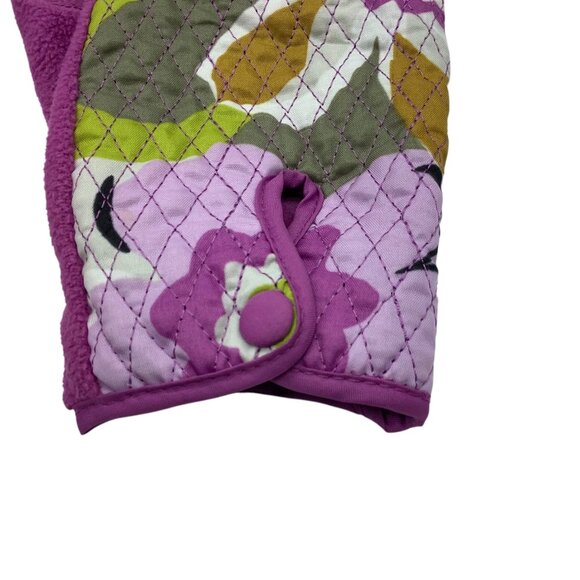 Vera Bradley Womens Quilted Floral Gloves Snap Closure S/M  Purple - Picture 3 of 5
